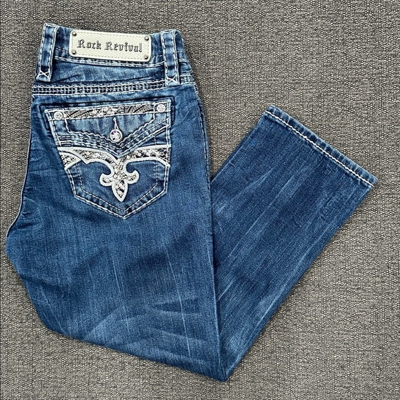 Rock Revival “Cloee” Denim Easy Crop Pants Size 26